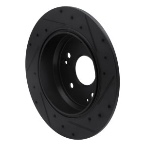 Acura TL Brake Rotor (1) - Rear Left - R1 Concepts - Drilled & Slotted - Black - `99-`11